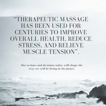 “Therapeutic massage has been used for centuries to improve overall health, reduce stress, and relieve muscle tension”.